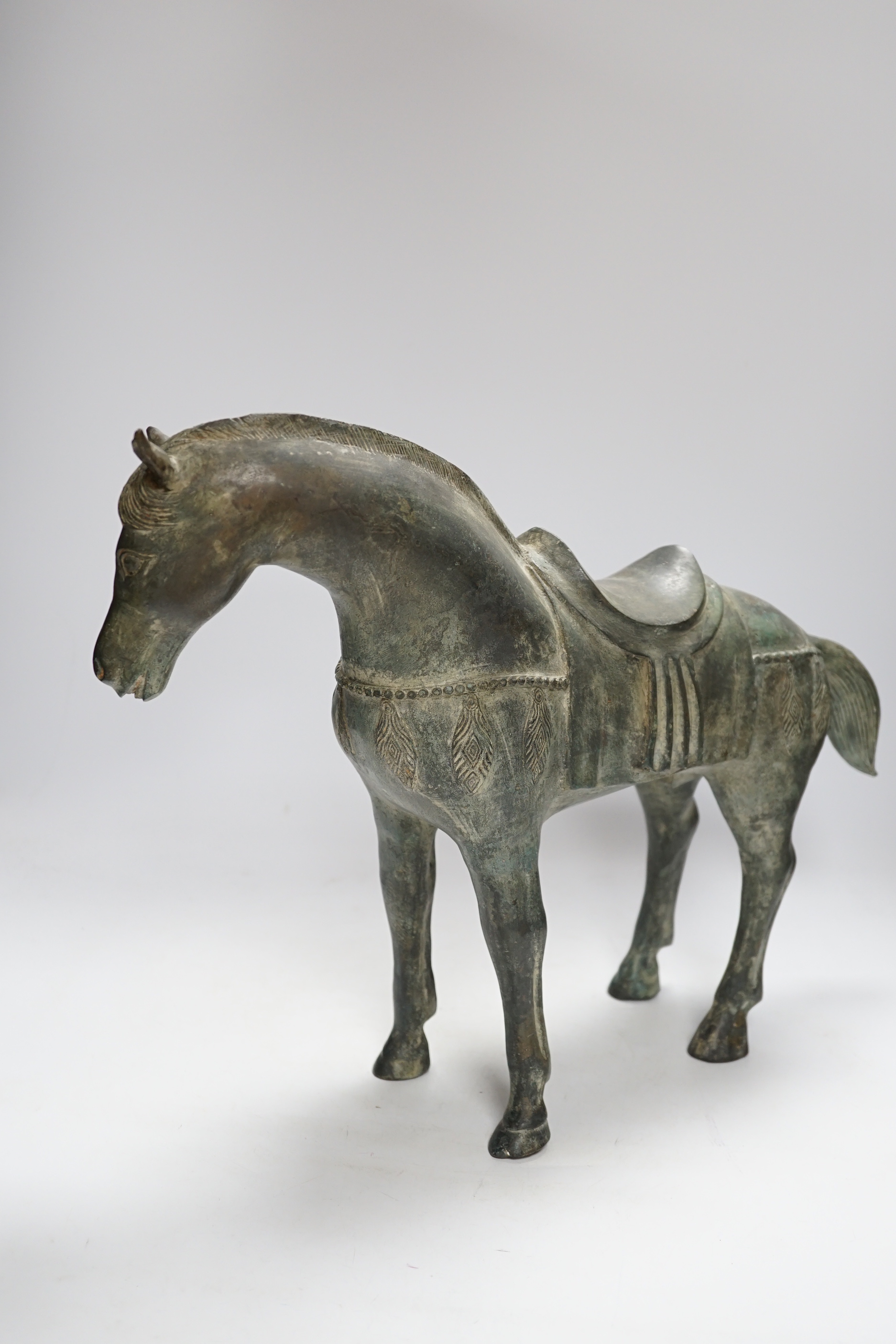 A Chinese bronze horse, 35cm